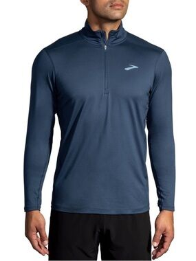 Brooks Navy Quarter-Zip Long Sleeve Running Top